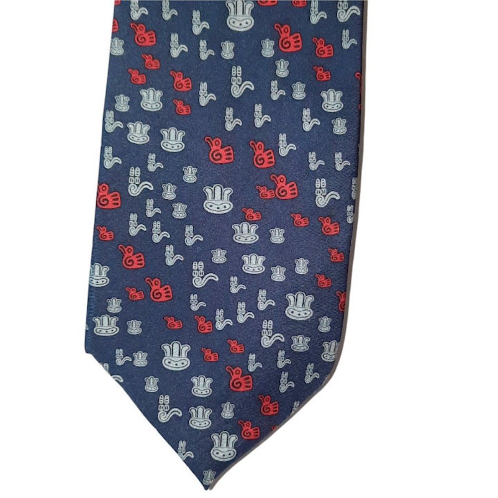 Villa Bugatti Macario Jimenez Blue Neck Tie